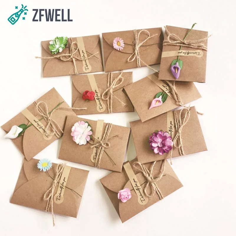 ZFWELL крафт бумага цветы сушеные сделай сам пригласительная открытка подарок на