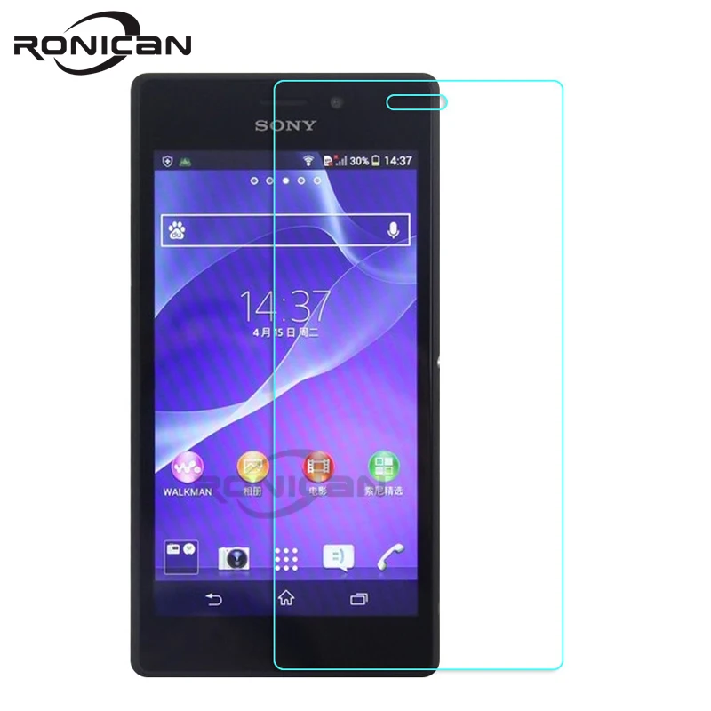 Защитное стекло закаленное 9H для Sony Xperia M2 S50h D2302 D2303 D2306 Dual Aqua D2403 D2406|protector google|protector