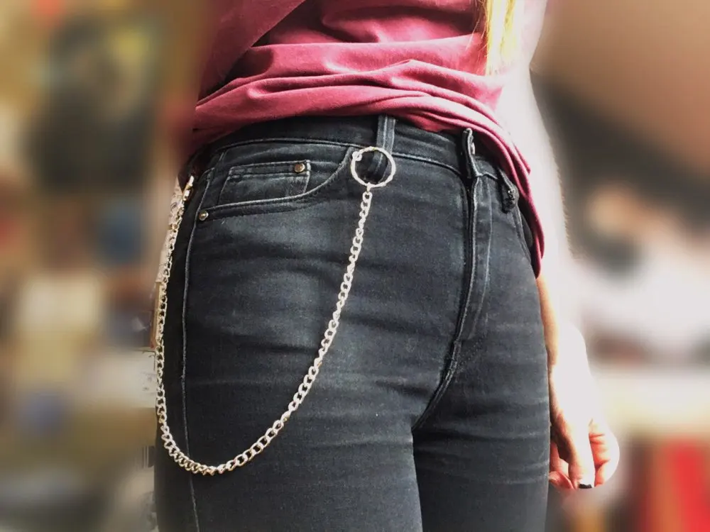 45 см длинный металлический кошелек ремень цепь Рок Панк брюки брюки-хипстер Жан