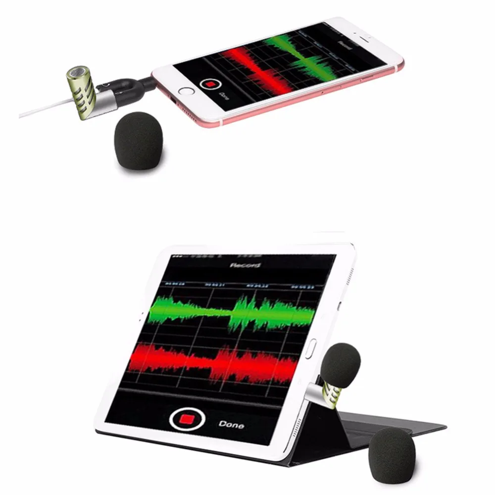 R1 3 5 мм аудио-видео Запись микрофон мини поворотный мобильного K-Song