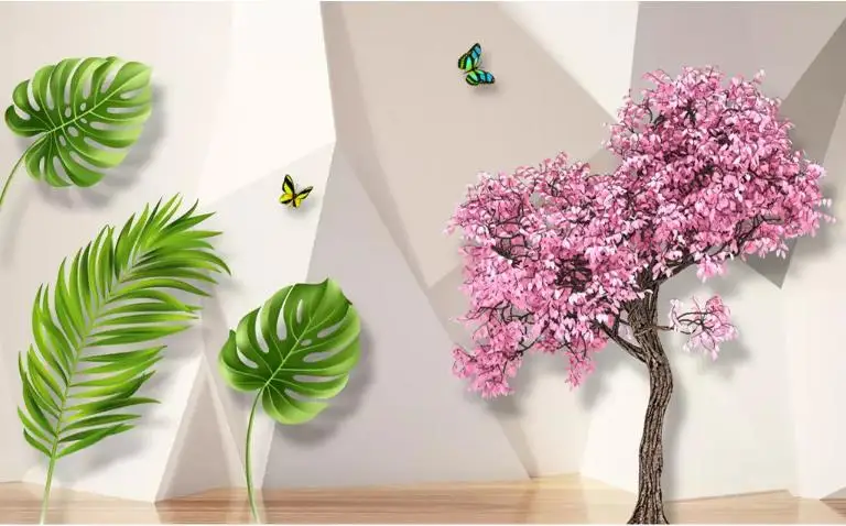 Пользовательские гостиной 3d обои банановые листья для стен 3 d фото ТВ фон росписи