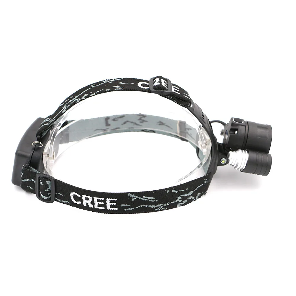 Супер яркий 5000LM 1 * T6 + 2 R2 светодиодный налобный фонарь 4 режима светодиодная фара