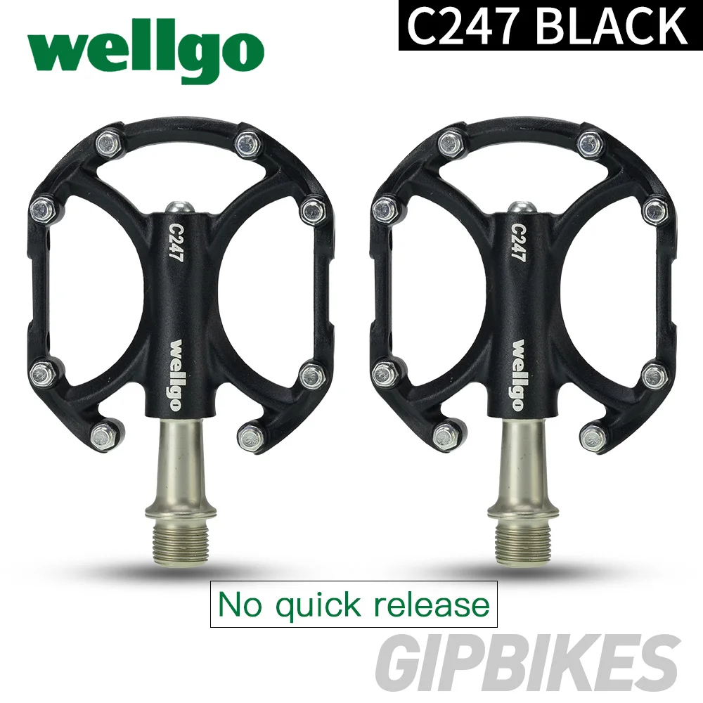 black Wellgo C247 Сверхлегкий Алюминиевый сплав quick release ультралегкий, дорожный велосипед складные велосипеды для езды на велосипеде CroMo шпинделя - Цвет: black