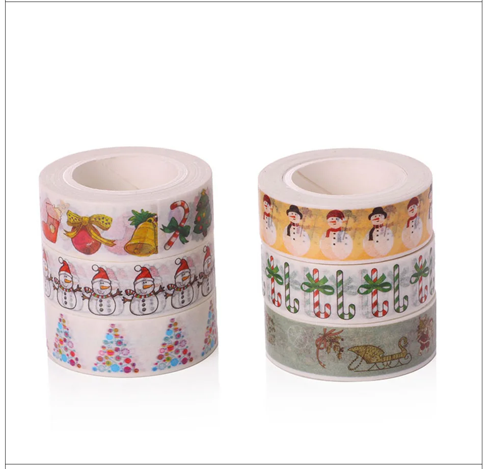 AAGU 1 шт. 15 мм* 10 м Снеговик Санта Клаус Декоративный Рождественский скотч декоративный блокнот Маскировочные наклейки клейкая лента DIY бумажная лента