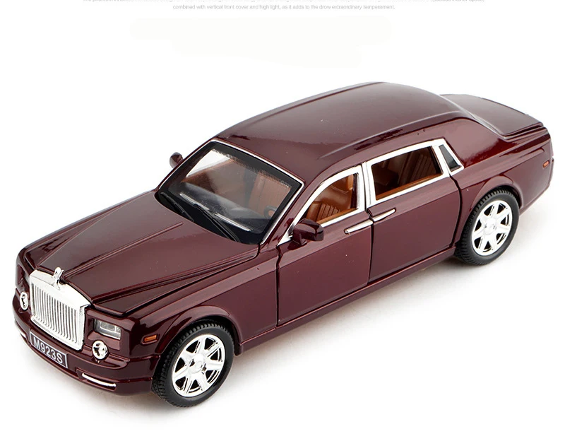 1:24 Rolls Royce Phantom Alloy Pull Back автомобиль литье под давлением модель звук и свет детская