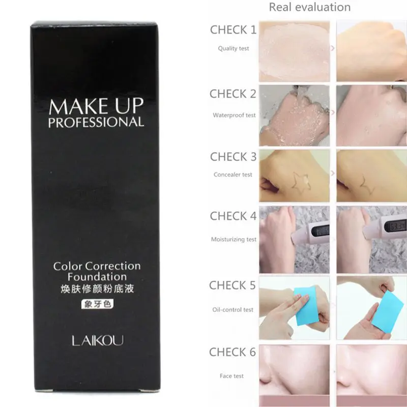 

3 Colors Moisturizing Face Whitening Concealer Liquid Foundation Brighten Skin Color Cosmetics Shrink Pores 40ml Face Foundation