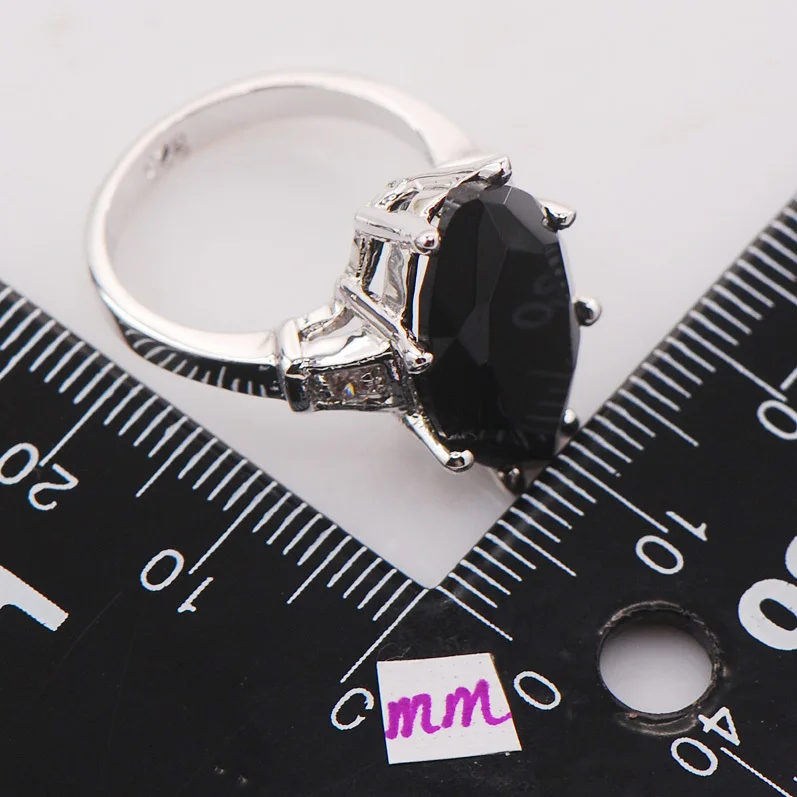 Женское серебряное кольцо с черным ониксом модель F738 размер 6 7 8 9 10|ring tape|ring materialring