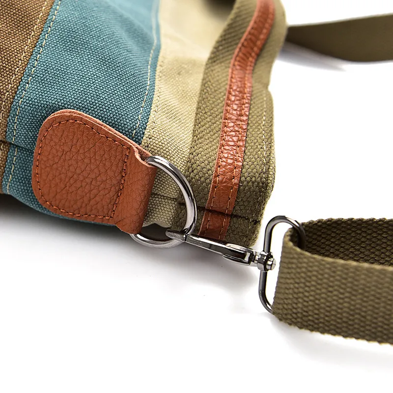 

Large Capacity Canvas Bag Fashion Patchwork Color Handbags Shoulder Bags Stitching Shoulder Portable Diagonal Package For Women