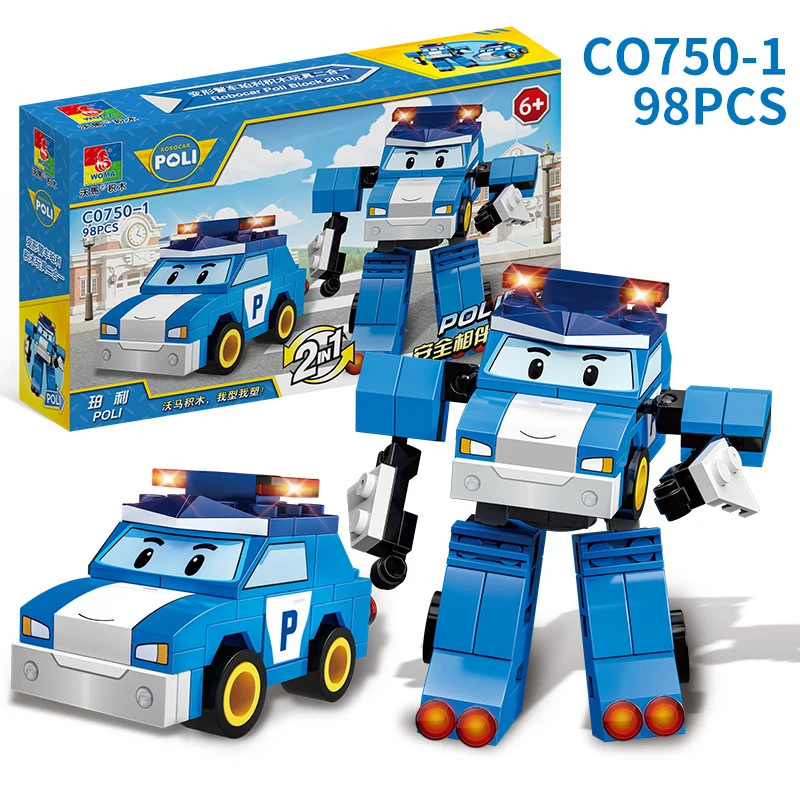 Конструктор Робокар Поли 2 в 1 4 вида совместим с LEGO Duplo|Блочные конструкторы| |