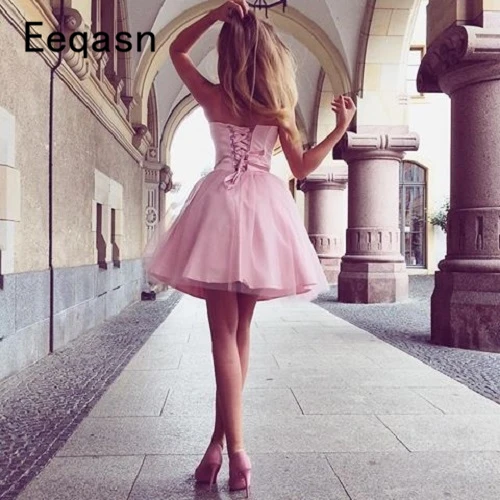 

robe de cocktail Pink Sweetheart Cocktail Dresses 2020 Elegant Short Women Party Dress Mini Prom Gowns Custom Cheap