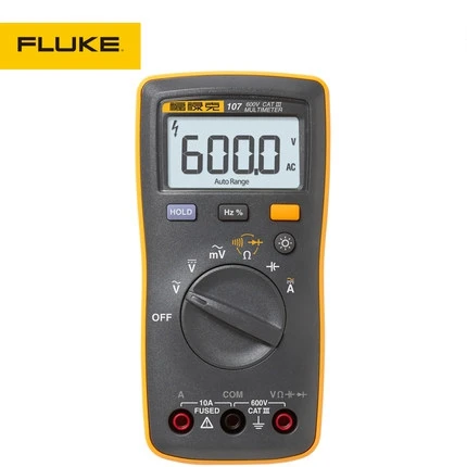 Цифровой мультиметр с автоматическим диапазоном Fluke 107 для измерения напряжения, сопротивления, емкости и частоты переменного/постоянного тока