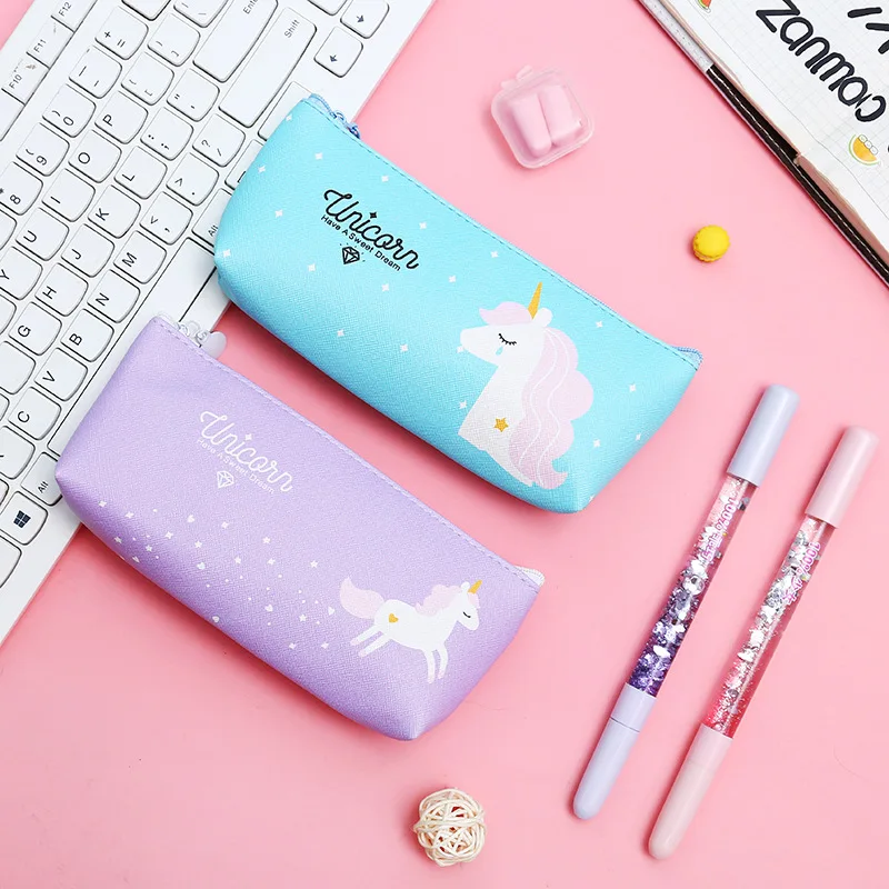 1 шт. Kawaii PU пенал Чехол подарок с Unicorn школьная для карандашей качественная сумка