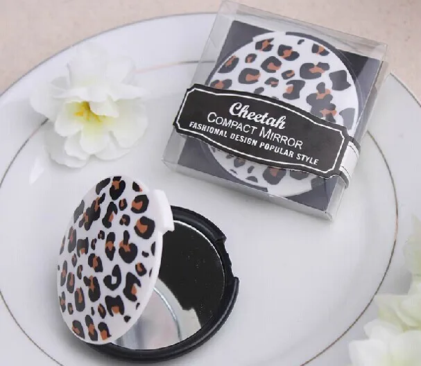 Wedding party favor gifts for guests - pocket lady mirror Cheetah Compact Mirror wedding bridal shower 60pcs/lot | Дом и сад
