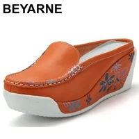 beyarneflat platform shoes womensummer spring womens flats flower print slingbacks ladies casual lazy ladies shoes footweare163