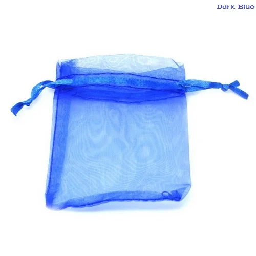 Dark Blue 10 шт./лот 7x9 см/9x12 см/10x15 см/13x18 см/15x20 см/17x23 см/20x30 см сумки из органзы для упаковки ювелирных изделий сумки для свадебной вечеринки - Цвет: Dark Blue