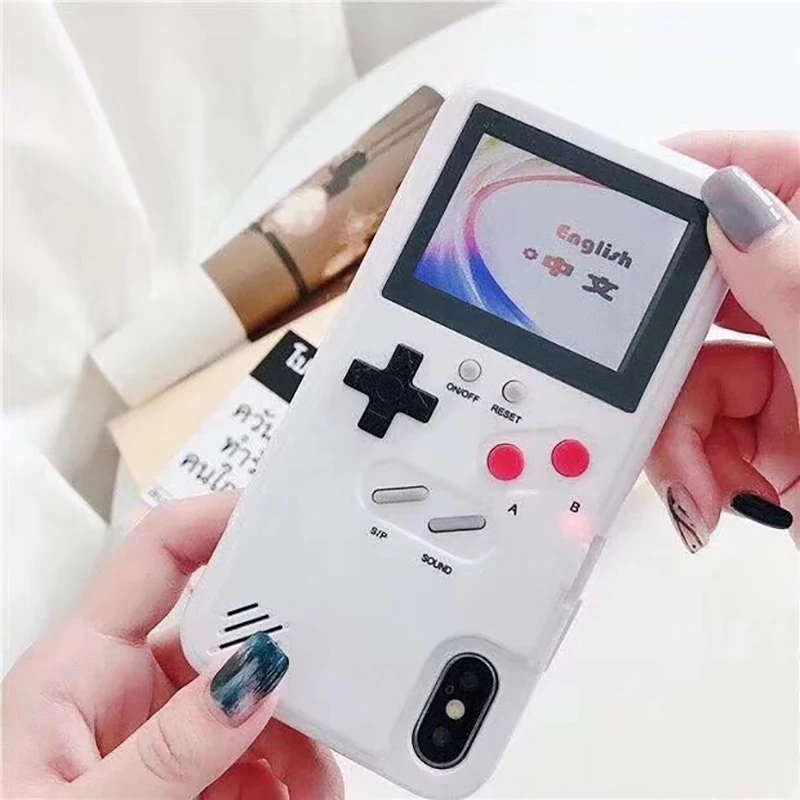 Полноцветный дисплей Xs Max GameBoy чехол для телефона для iphone Xs Max Xr X Ретро тетрис игра задняя крышка для iphone 8 7 6 6s plus Coques