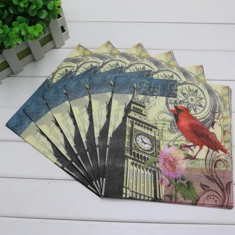 Невеста и жених одноразовая печать цветок украшения Guardanapo 20 шт./упак. Свадебная