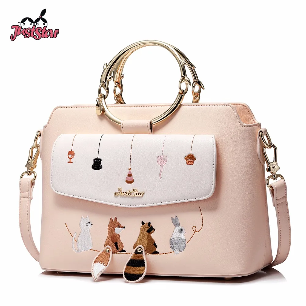 Женская сумка из искусственной кожи JUST STAR женская тоут с вышивкой животных