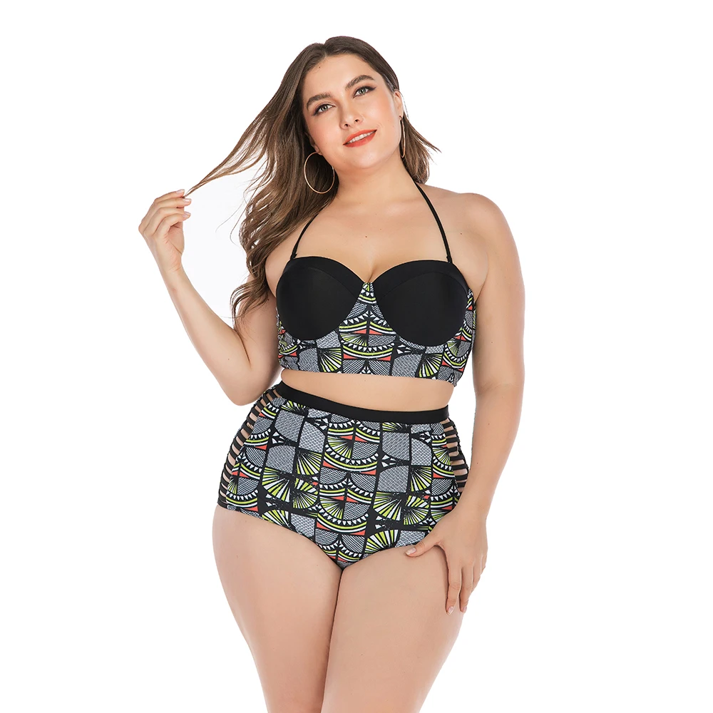 

AONIHUA Sexy women Bikinis 2019 High Waist print Swimsuit Backless Female Swimsuit Plus Size Swimwear Beach Bikini 6661