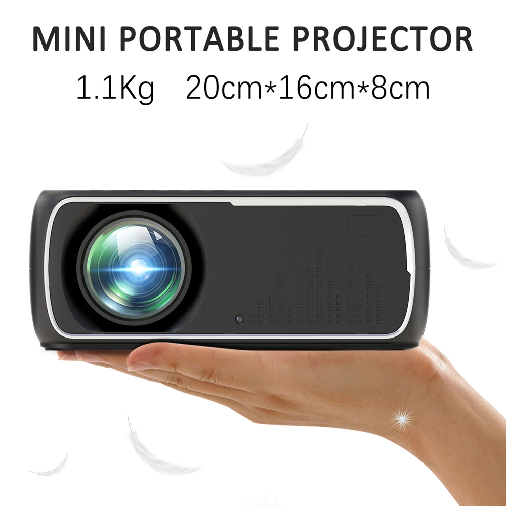 Светодиодный HD проектор со стеклянным объективом 800x480P с беспроводным экраном