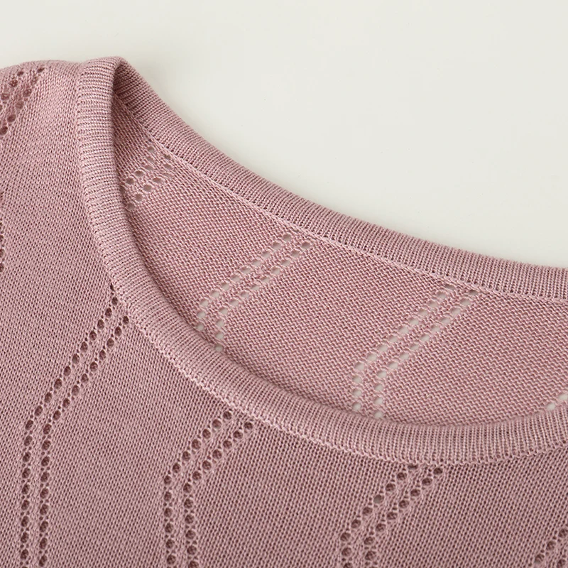 Женский хлопковый свитер Yuzi с о-вырезом длинным рукавом и цветочной вышивкой в7261