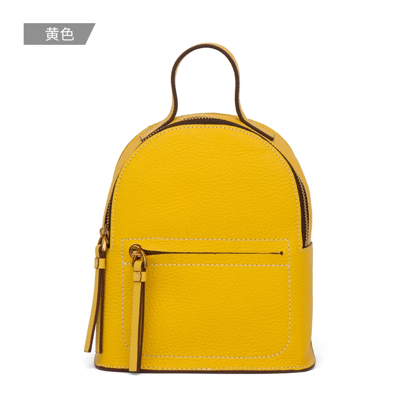 Yellow Bostanten, модный рюкзак из натуральной кожи, женские сумки, рюкзак для девочек, школьные сумки на молнии, кожаный рюкзак - Цвет: Yellow