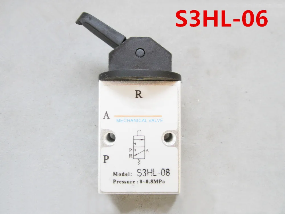 S3HL-06 2 Position 3 Way Manual Handle Control Pneumatic Mechanical Valve 1/8" | Обустройство дома