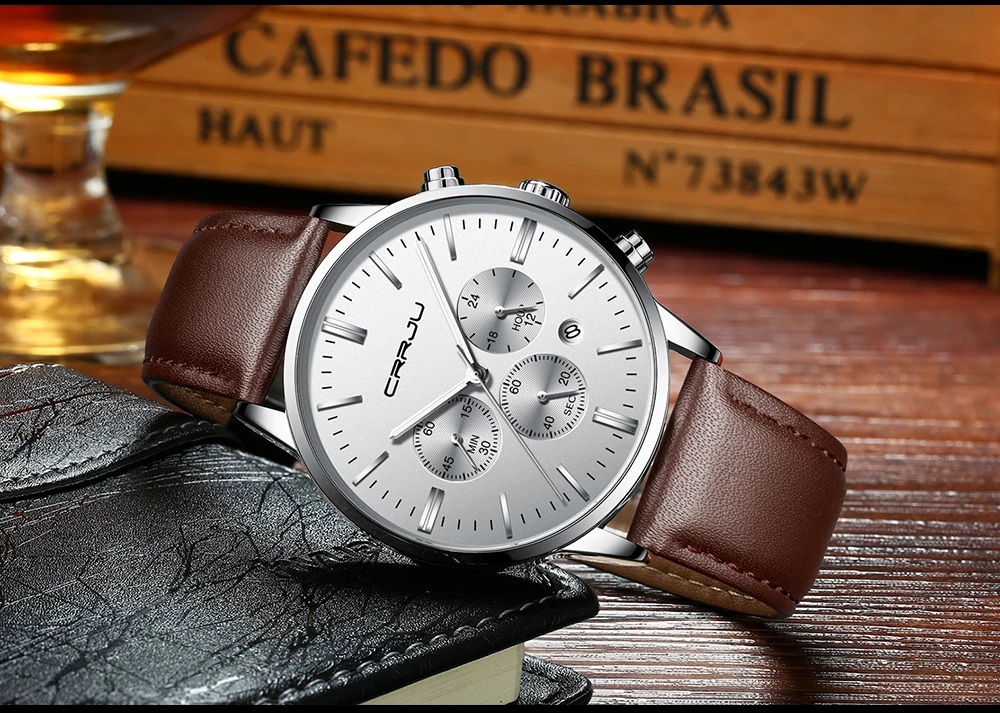 Relojes часы из нержавеющей стали мужские CRRJU лучший бренд класса люкс Бизнес Кварцевые часы мужские водонепроницаемые часы horloges mannen