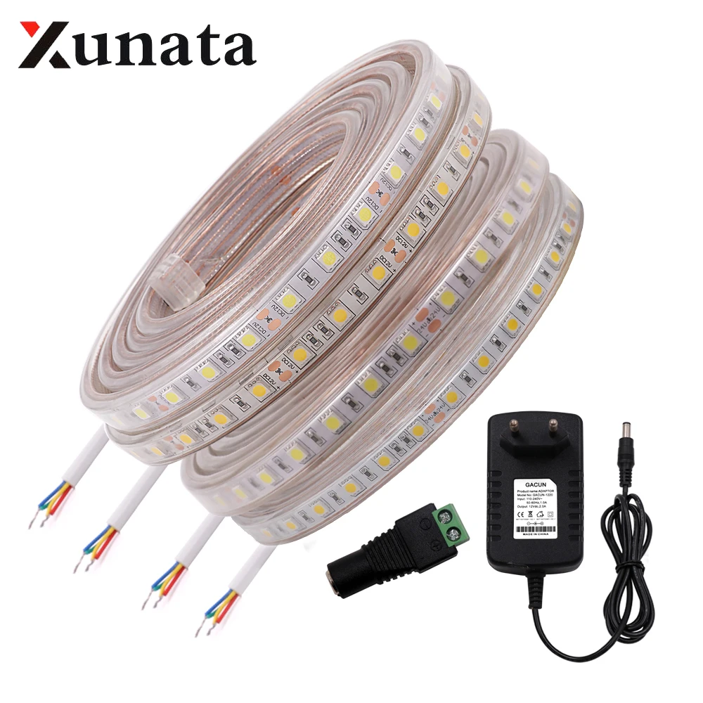 Набор светодиодных лент EU/AU/US/UK DC12V 5050 белый/теплый белый кухонный декоративный