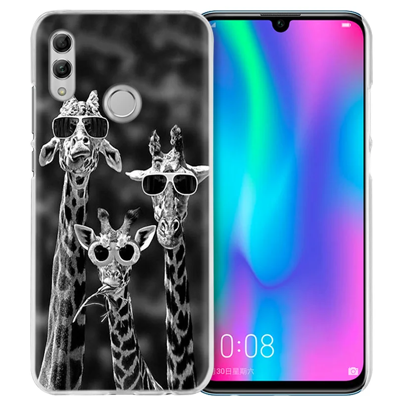 Очки Cat Жираф чехол для huawei Honor 8X Y9 9 10 Lite Play 7C 8C 8S 8A фотоаппаратов моментальной печати 7S 7A Pro V20 20i Y6 Y7 Y5 жесткий чехол из ПК для телефона