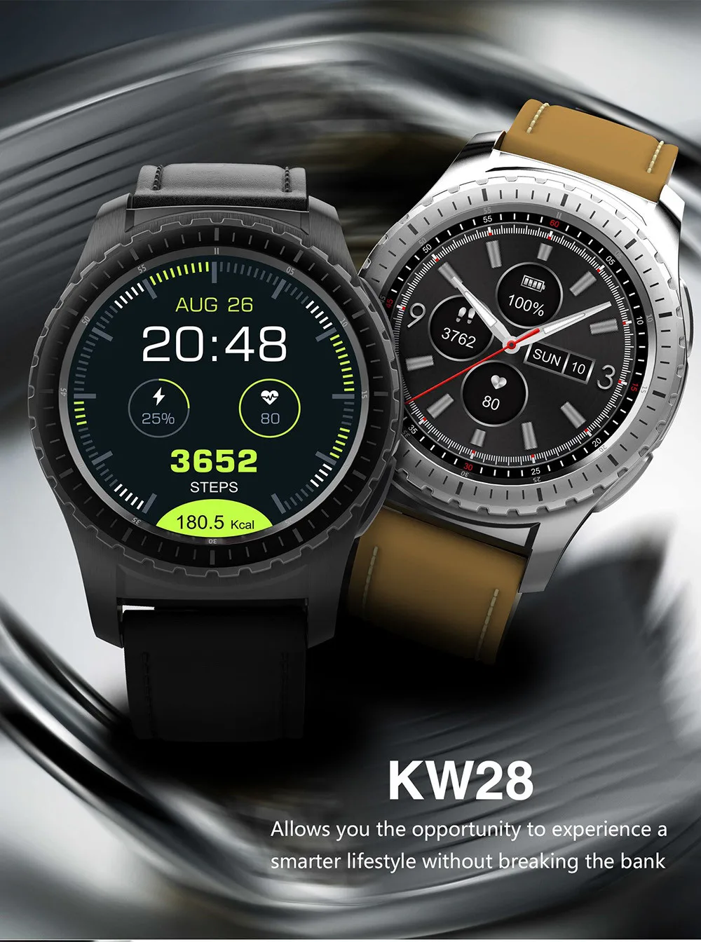 696 KingWear KW28 умные часы для телефона Bluetooth 1 3 дюйма Сидячий напоминание пульсометр