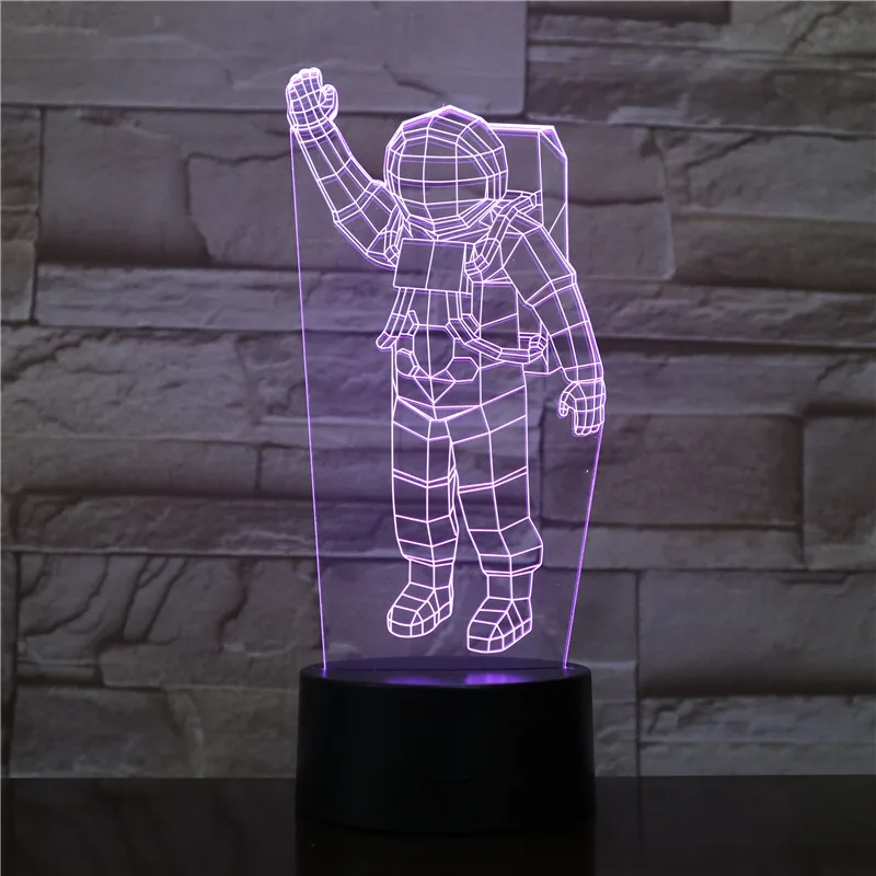 Космический астронавт, декоративный светильник, 3D ночник, USB осветитель, светодиодный светильник, многоцветная вспышка, рождественские подарки, детская игрушка