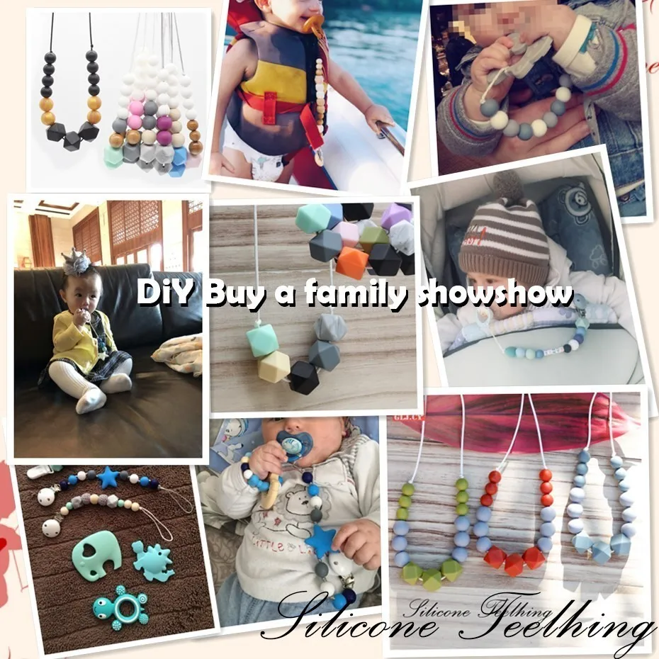 Силиконовый Прорезыватель для зубов DIY Набор поделок соска зажимы детская игрушка Безопасный и из силикона шарик Прорезыватель Ожерелье Подвески