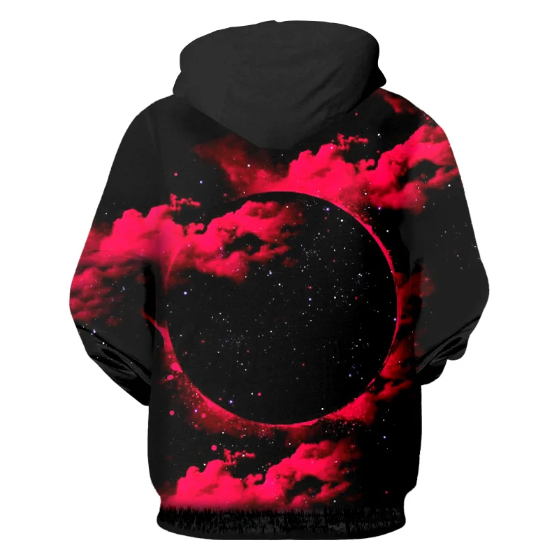 Мужская толстовка с капюшоном UJWI черная 3d цифровым принтом изображением