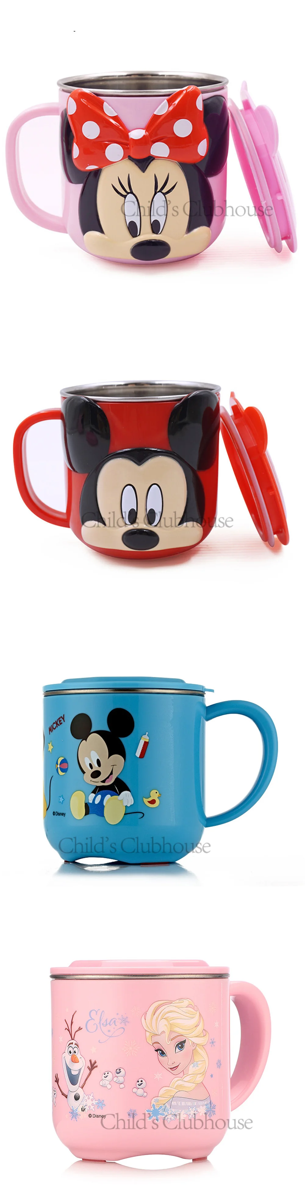 Disney кружки из нержавеющей стали Микки Маус Детская кружка для кормления дети анти-обжиг с крышкой изоляции питьевой чашки подарки на день рождения