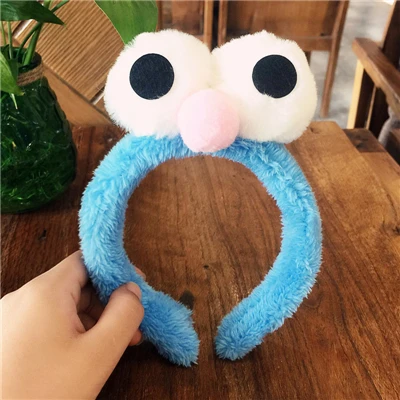 Новая красочная повязка для волос с большими глазами Улица Сезам пушистая