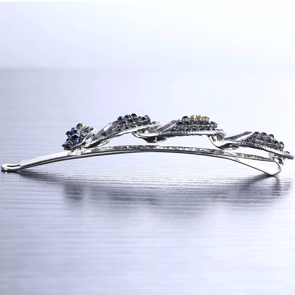 Винтажные заколки для волос с павлином темно синие аксессуары длиной 9 см 2016