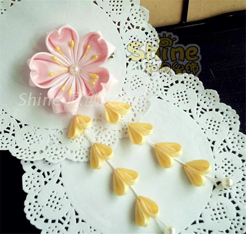 

Japanese Sakura Hair Accessories Headdress Kimono Flower Cloth Accessories Classical Hairpin Headwear