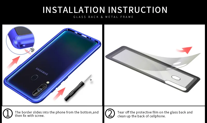 Роскошный металлический чехол с ручным винтом для samsung Galaxy A70 A60 A50 A40 A30 A20 A10, гибридный суперпрозрачный чехол из закаленного стекла
