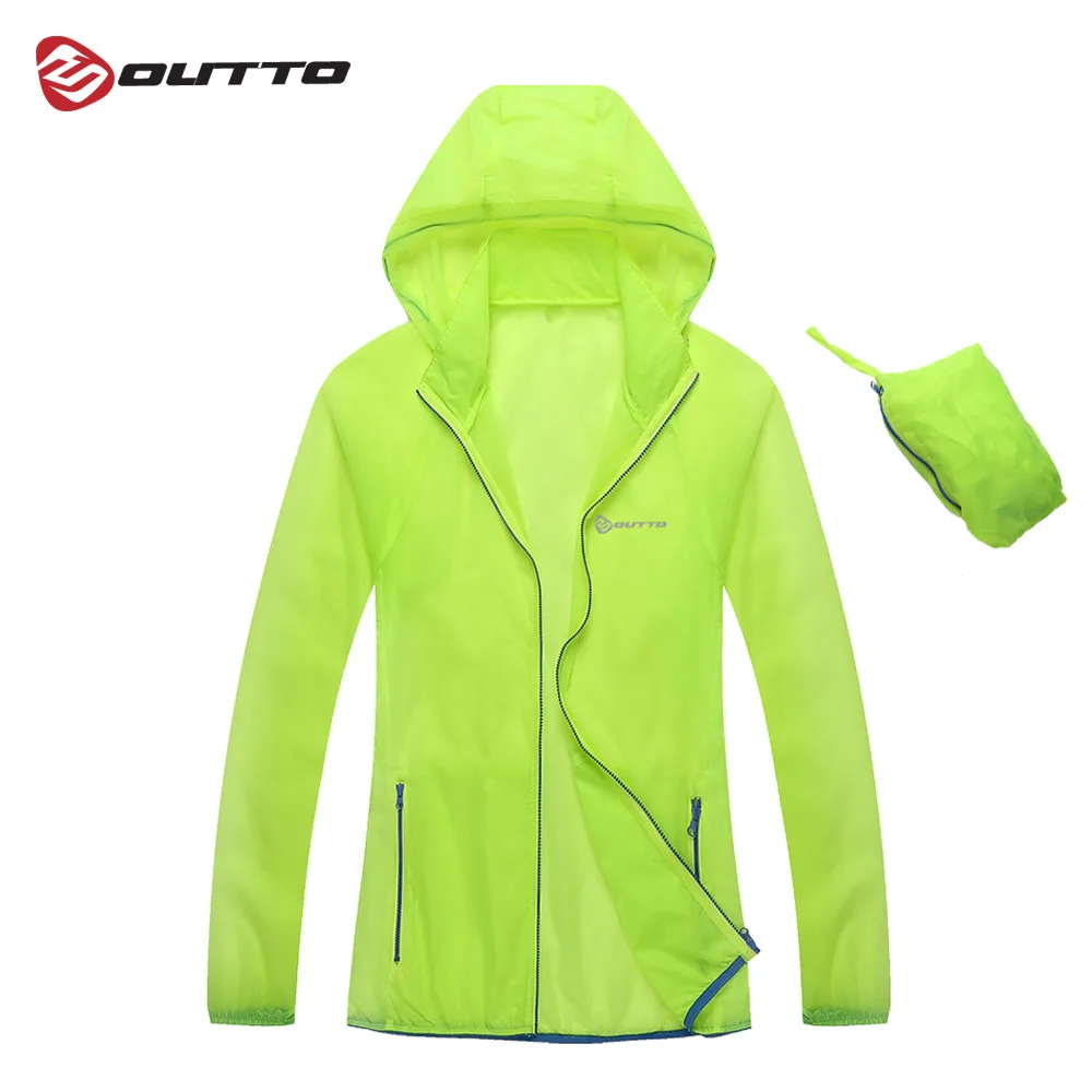 Fluorescent green Мужская велосипедная куртка Outto, ветрозащитная, для спорта на открытом воздухе, кожаная куртка, дышащая, водонепроницаемая, анти-УФ, велосипедная ветровка - Цвет: Fluorescent green