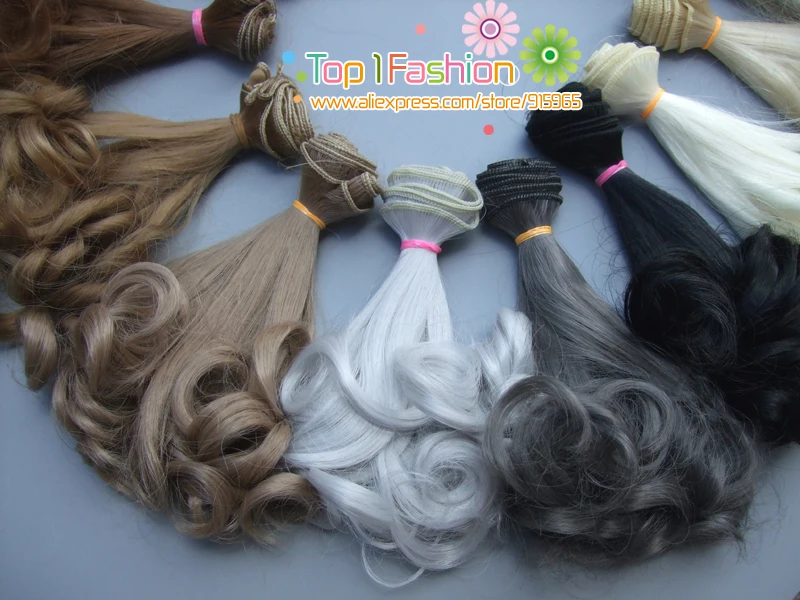 Искусственные волосы для наращивания 15*100 см естественные цвета кукол BJD опт