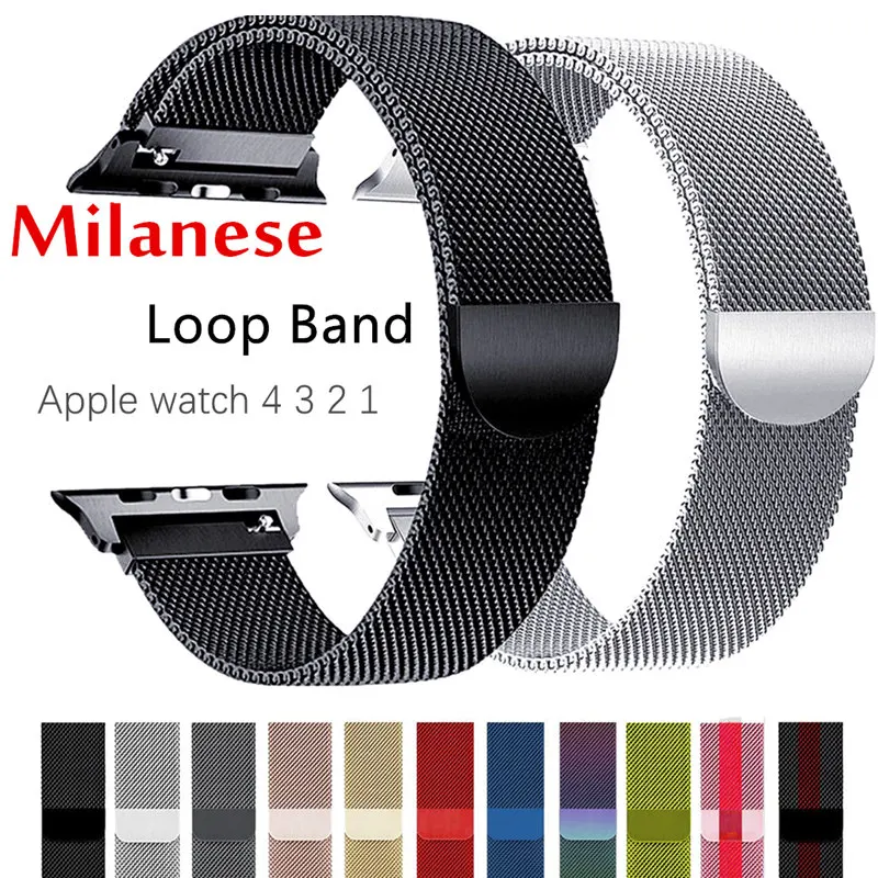 Миланская петля для Apple Watch ремешок 44 мм 40 мм iWatch ремешок 42 мм 38 мм браслет для часов из нержавеющей стали Apple watch 5 4 3 2