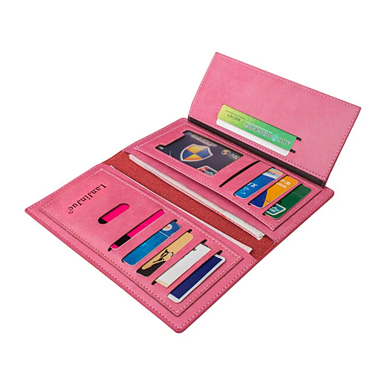 Женский Кожаный Клатч 2019 Длинный кошелек на молнии ремешке с несколькими