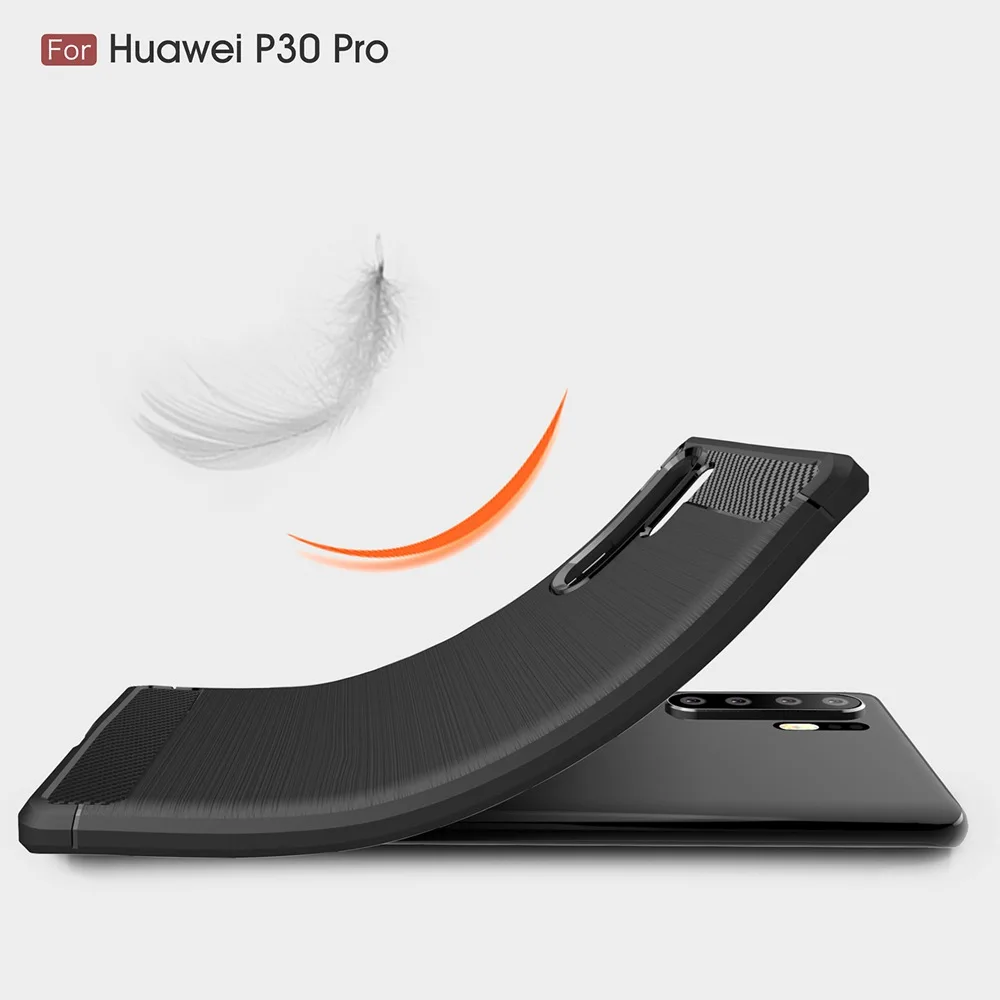 Роскошный защитный ТПУ силиконовый чехол из углеродного волокна для Huawei P30 Pro P 30