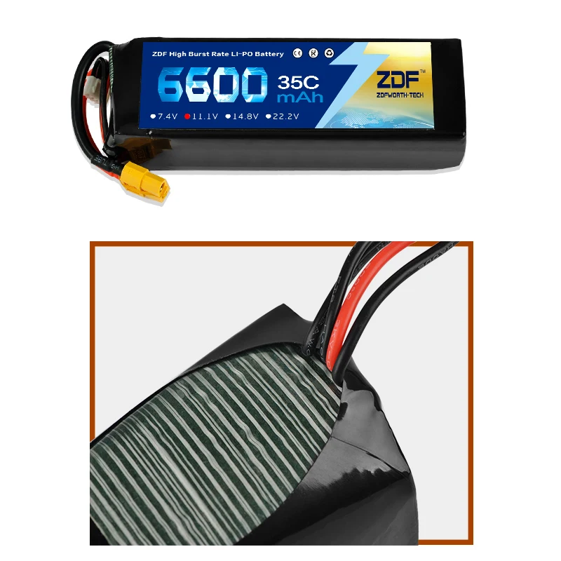 ZDF Power 11 1 V 3S 6600mAh 35C MAX 70C 1/10 RC Car Lipo Bateria для мультикоптера квадрокоптера гоночной