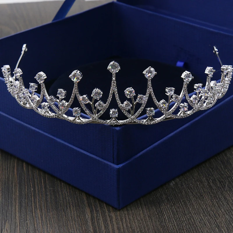 Роскошные свадебные аксессуары для волос Couronne De Mariage с кубическим цирконием Диадемы Корона женские модные свадебные украшения для волос