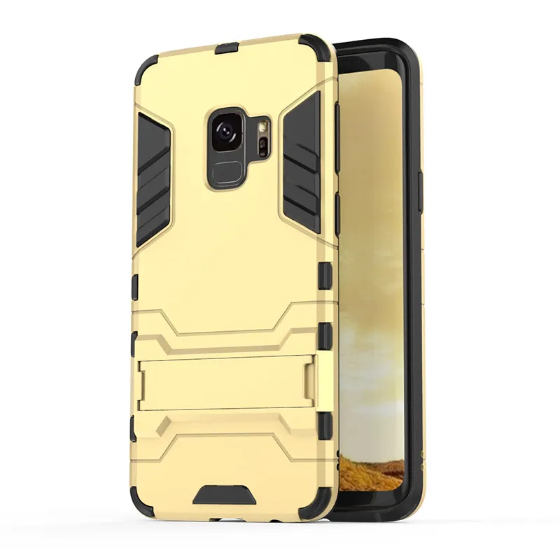 Gold ZNP Броня противоударный держатель чехол для телефона для samsung Galaxy Note 8 9 S7 Edge подставка полный чехол для samsung S10 S9 S8 Plus S10E чехол - Цвет: Gold