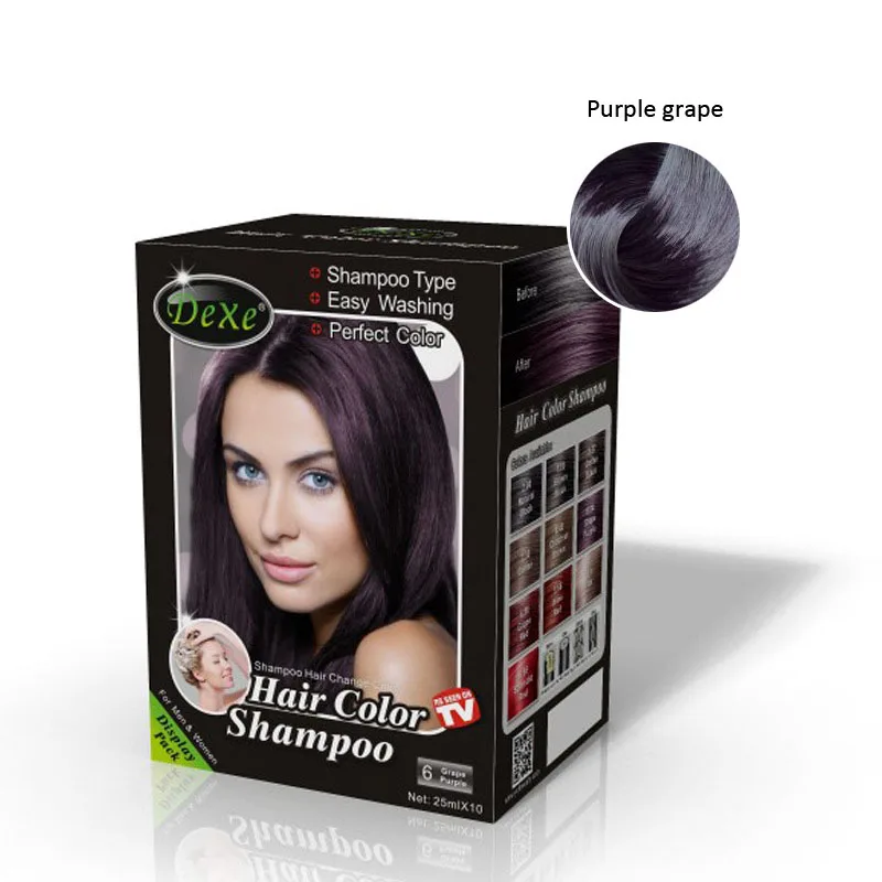 1 PCS DEXE Hair Color &amp Styling Dye 5 mins Into colors herb natural fast black hair repair shampoo 25ml 8 Colors for choice | Красота и