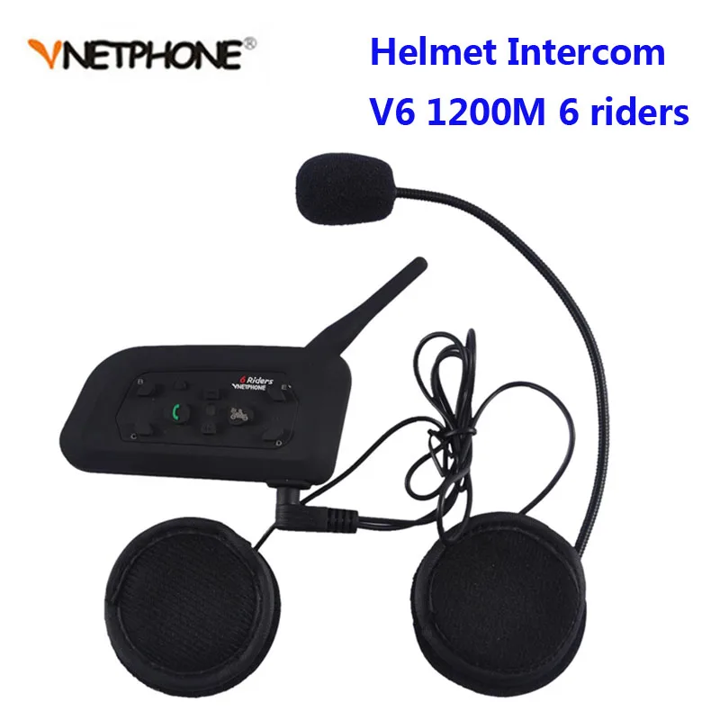 3 шт V6 1200 м мотоцикл Bluetooth шлем домофон полный дуплекс для 6 гонщиков BT