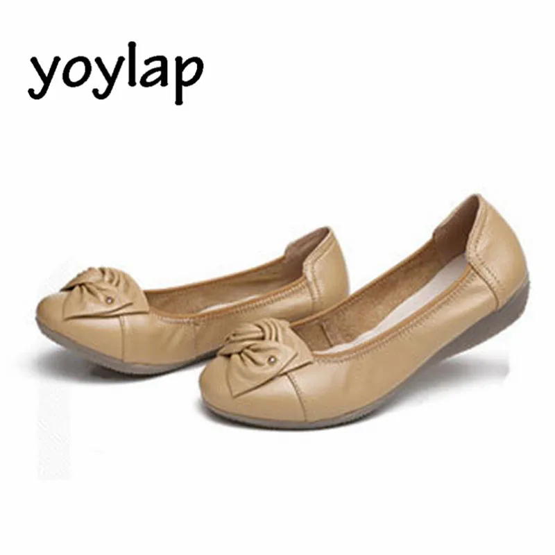 2018 Весна-осень новые туфли из натуральной кожи женский досуг Туфли без каблуков